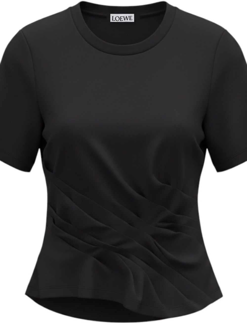 LOEWE BLACK TWISTED COTTON TOP